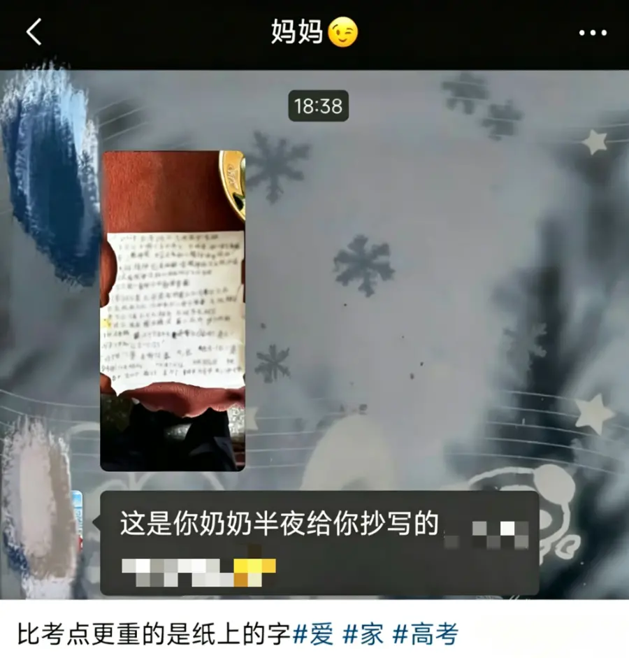 “这是奶奶半夜给你抄写的,说高考可能要考的……”